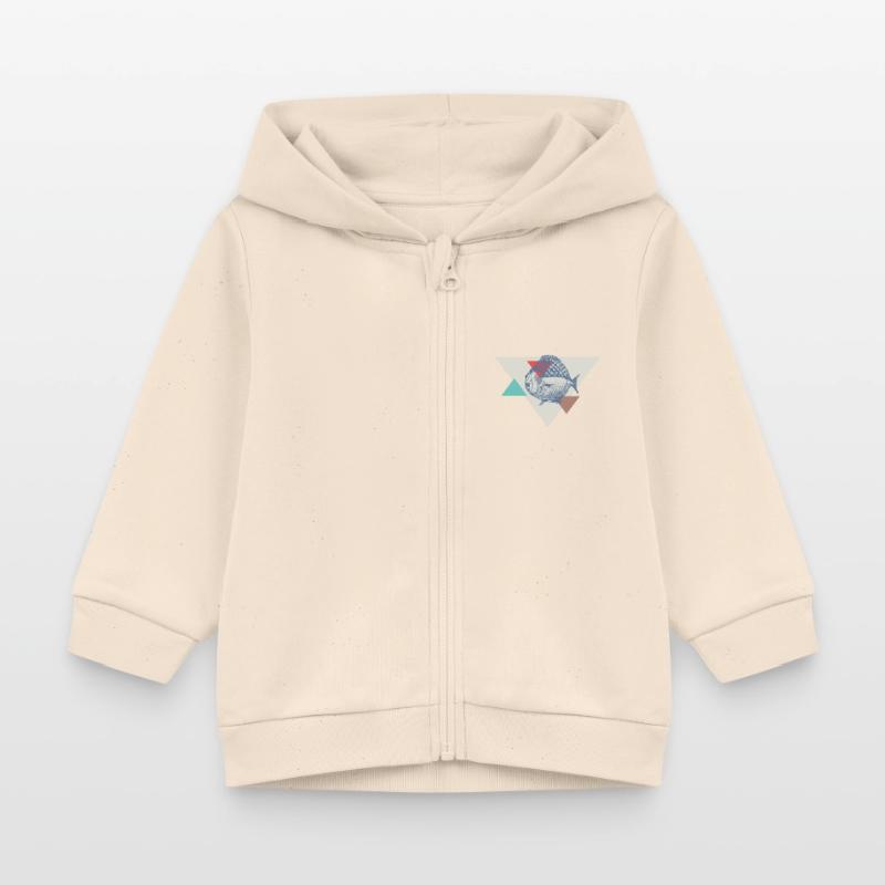 Conception de triangle de poisson Veste à capuche bébé bio Stanley/Stella