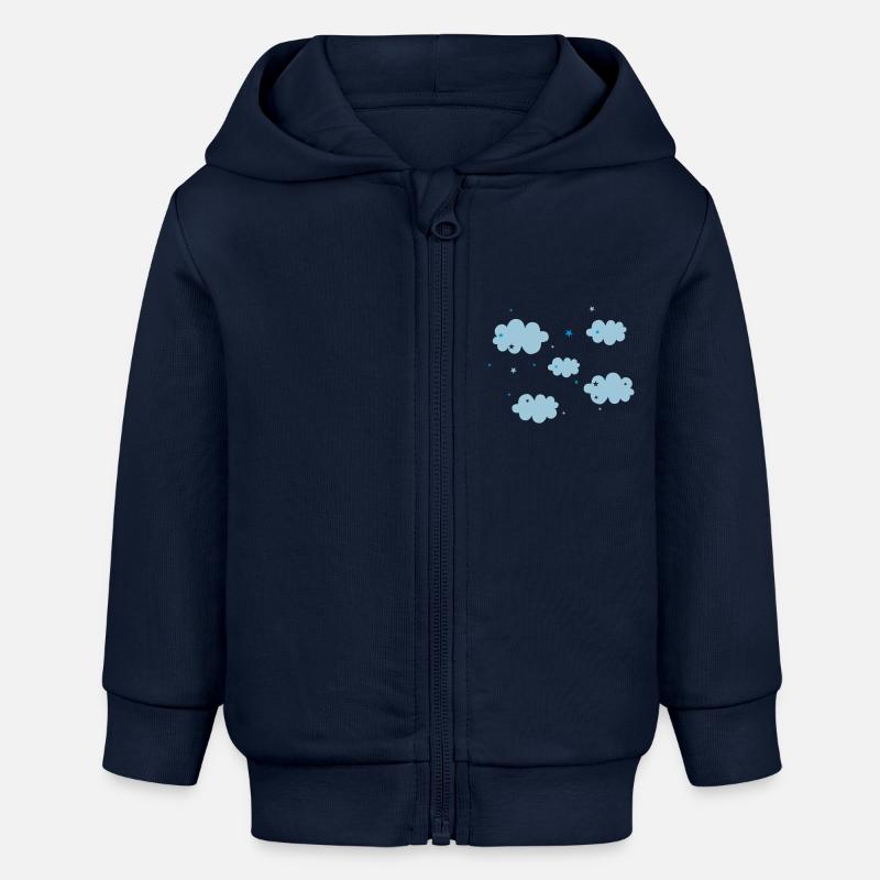 Nuages & Etoiles - Veste à capuche bébé bio Stanley/Stella - bleu marine