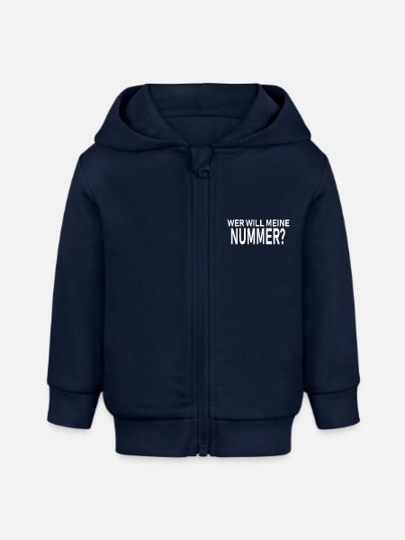 nummer - Baby Organic Kapuzenjacke Baby Connector von Stanley/Stella - Navy