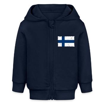 Finlande - Veste à capuche bébé bio Stanley/Stella - bleu marine - Devant