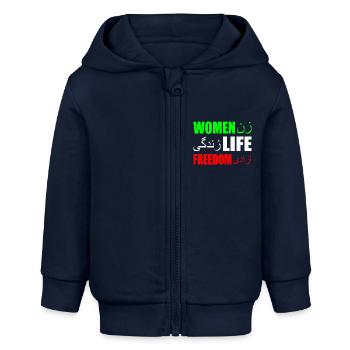 Women life freedom iran - Baby Organic Kapuzenjacke Baby Connector von Stanley/Stella - Navy - Vorne