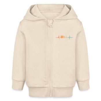 Heartbeat Feuerwehrauto - Baby Organic Kapuzenjacke Baby Connector von Stanley/Stella - Natur - Vorne