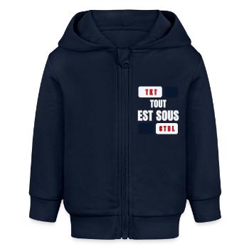 TOUT EST SOUS CONTROL - Veste à capuche bébé bio Stanley/Stella - bleu marine - Devant