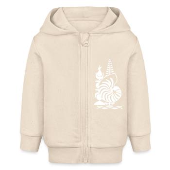 Kanak Design Geschenk Neukaledonien Emblem - Baby Organic Kapuzenjacke Baby Connector von Stanley/Stella - Natur - Vorne