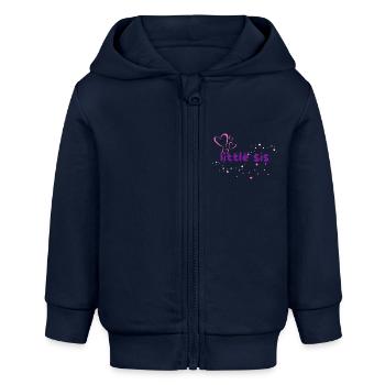 little sis - Baby Organic Kapuzenjacke Baby Connector von Stanley/Stella - Navy - Vorne