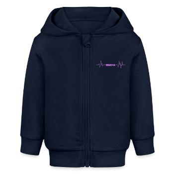 First name Madita - Baby Organic Zip-up Hoodie by Stanley/Stella - navy - Front