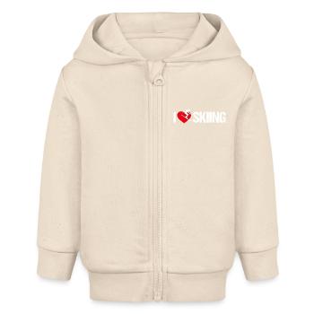 I love skiing - Baby Organic Kapuzenjacke Baby Connector von Stanley/Stella - Natur - Vorne