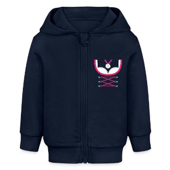 Dirndl Pink - Baby Organic Kapuzenjacke Baby Connector von Stanley/Stella - Navy - Vorne