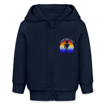 I Do My Own Stunts I - Baby Organic Kapuzenjacke Baby Connector von Stanley/Stella - Navy - Vorne