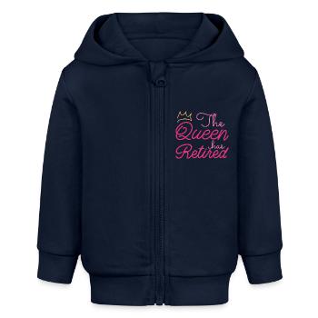 Pensionierte Königin ist im Ruhestand IV - Baby Organic Kapuzenjacke Baby Connector von Stanley/Stella - Navy - Vorne