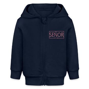 2022 Hochzeitsfeier des Verlobungsbräutigams - Baby Organic Kapuzenjacke Baby Connector von Stanley/Stella - Navy - Vorne