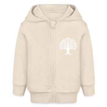 Tattoo Baum Logo - Baby Organic Kapuzenjacke Baby Connector von Stanley/Stella - Natur - Vorne