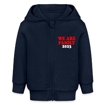 We are family - Baby Organic Kapuzenjacke Baby Connector von Stanley/Stella - Navy - Vorne