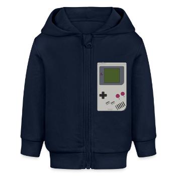 Game Boy Batteries not included! - Baby Organic Kapuzenjacke Baby Connector von Stanley/Stella - Navy - Vorne