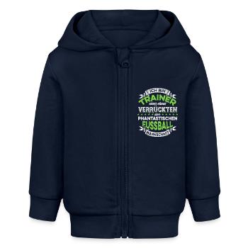 Ich Bin Trainer Einer verrückten Fußballmannschaft - Baby Organic Kapuzenjacke Baby Connector von Stanley/Stella - Navy - Vorne