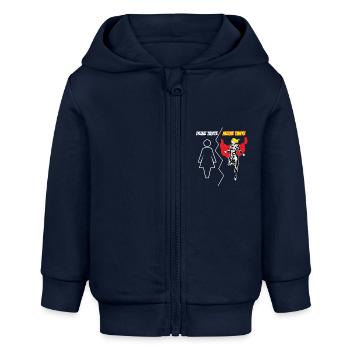 Deine Tante Meine Tante Superheldin Geschenk - Baby Organic Kapuzenjacke Baby Connector von Stanley/Stella - Navy - Vorne