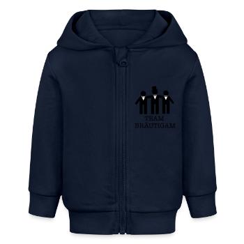 team bräutigam - Baby Organic Kapuzenjacke Baby Connector von Stanley/Stella - Navy - Vorne