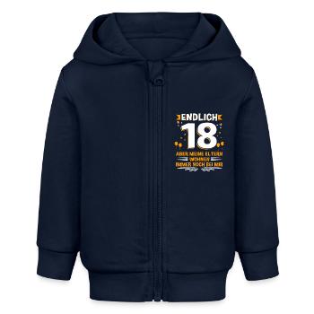 Endlich 18 aber meine Eltern wohnen immer noch ... - Baby Organic Kapuzenjacke Baby Connector von Stanley/Stella - Navy - Vorne