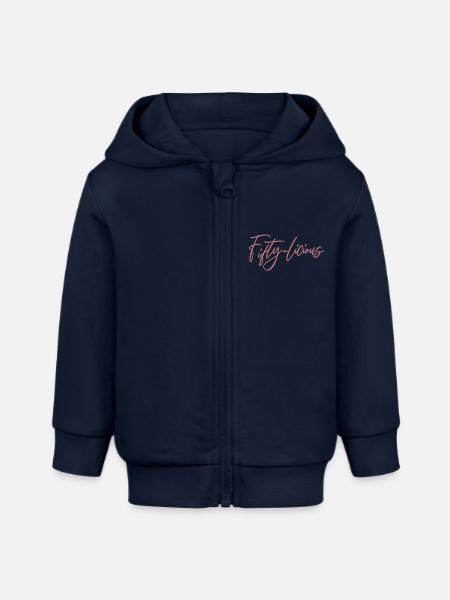 Fifty-Licious Grappige 50e Verjaardagsfeest Mannen Vrouwen - Stanley/Stella baby zip-hættetrøje økologisk - marineblå