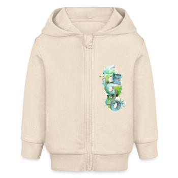 ELECTRO - Baby Organic Zip-up Hoodie by Stanley/Stella - soft Ecru - Front