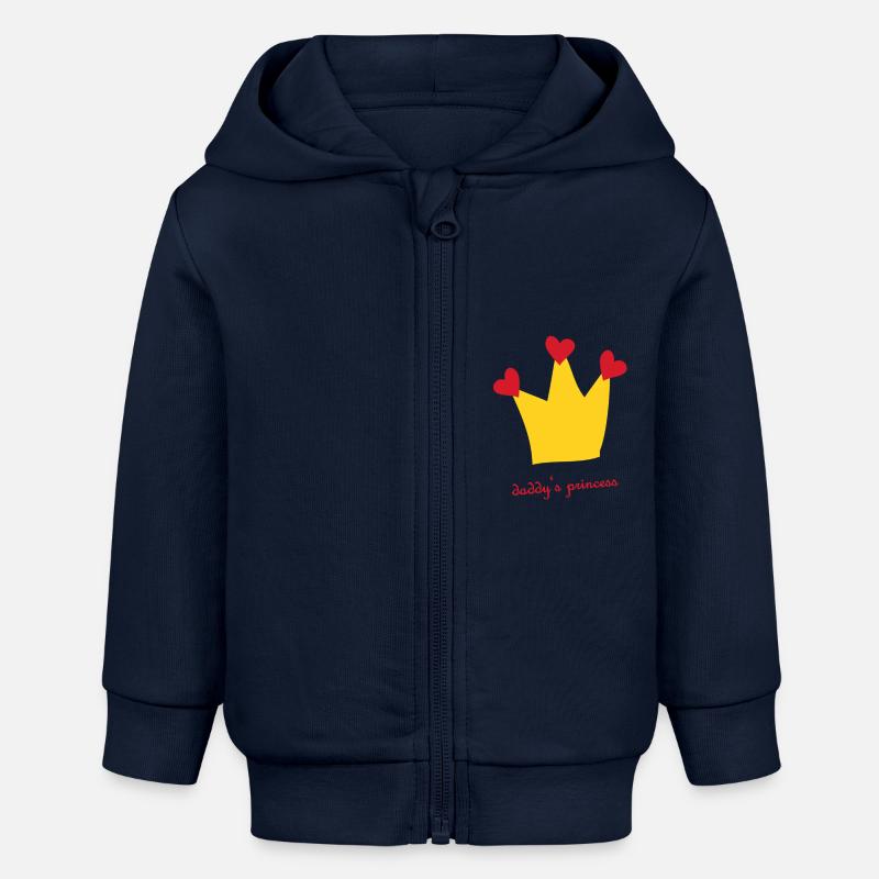 Princesse de papa - Veste à capuche bébé bio Stanley/Stella - bleu marine