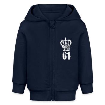 KING - Baby Organic Kapuzenjacke Baby Connector von Stanley/Stella - Navy - Vorne