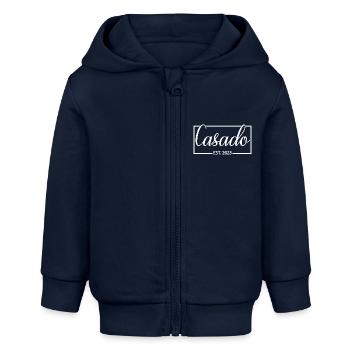 2023 Hochzeitsfeier des Verlobungsbräutigams - Baby Organic Kapuzenjacke Baby Connector von Stanley/Stella - Navy - Vorne
