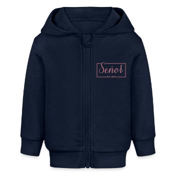 2022 Hochzeitsfeier des Verlobungsbräutigams - Baby Organic Kapuzenjacke Baby Connector von Stanley/Stella - Navy - Vorne