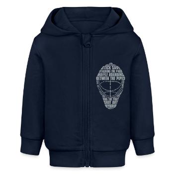 Masque de gardien de but (conception de couleur - Veste à capuche bébé bio Stanley/Stella - bleu marine - Devant