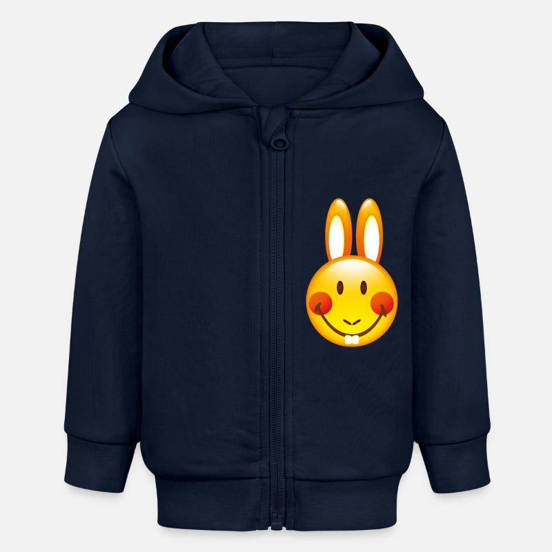 Smiley Bunny - Veste à capuche bébé bio Stanley/Stella - bleu marine
