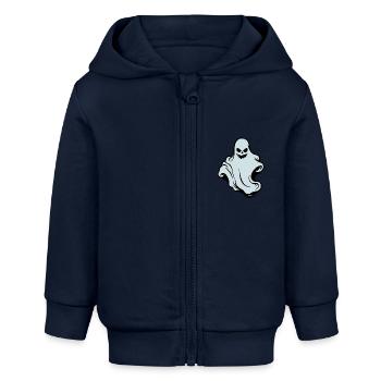 Der Geist - the ghost - Baby Organic Kapuzenjacke Baby Connector von Stanley/Stella - Navy - Vorne