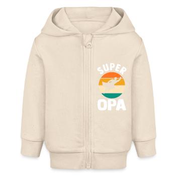Großvater Opa - Baby Organic Kapuzenjacke Baby Connector von Stanley/Stella - Natur - Vorne