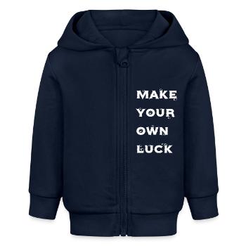 Make your own luck - Baby Organic Kapuzenjacke Baby Connector von Stanley/Stella - Navy - Vorne