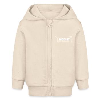 Speech Bubble Modist - Baby Organic Zip-up Hoodie by Stanley/Stella - soft Ecru - Front
