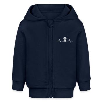 Ein Herz für West Highland White Terrier Hunde - Baby Organic Kapuzenjacke Baby Connector von Stanley/Stella - Navy - Vorne