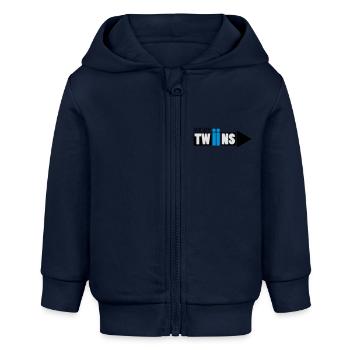twin zwilling links - Baby Organic Kapuzenjacke Baby Connector von Stanley/Stella - Navy - Vorne