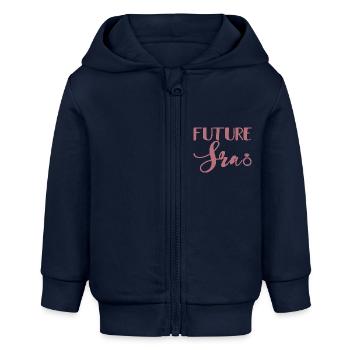 Future Sra. Engagement Party Bridal Shower Wedding - Baby Organic Zip-up Hoodie by Stanley/Stella - navy - Front