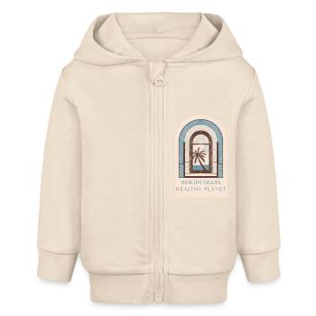 Marine Conservation - Veste à capuche bébé bio Stanley/Stella - écru doux - Devant