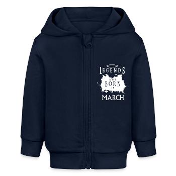 cadeau d'anniversaire Mars - Veste à capuche bébé bio Stanley/Stella - bleu marine - Devant
