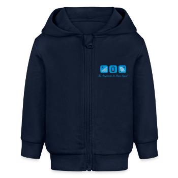 Hauptsache die Haare leigen - Baby Organic Kapuzenjacke Baby Connector von Stanley/Stella - Navy - Vorne
