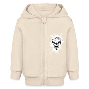 skull grunge style 02 - Baby Organic Kapuzenjacke Baby Connector von Stanley/Stella - Natur - Vorne
