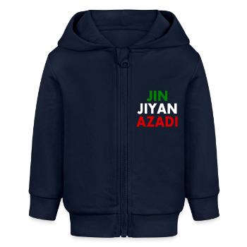 jin jiyan azadi - Veste à capuche bébé bio Stanley/Stella - bleu marine - Devant