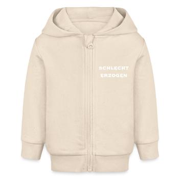 schlecht erzogen - Baby Organic Kapuzenjacke Baby Connector von Stanley/Stella - Natur - Vorne