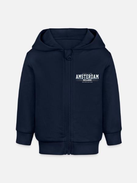 Amsterdam - Baby Organic Kapuzenjacke Baby Connector von Stanley/Stella - Navy