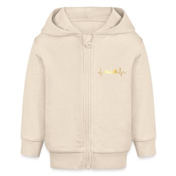 Heartbeat Toronto - Baby Organic Zip-up Hoodie by Stanley/Stella - soft Ecru - Front