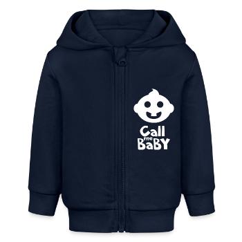 Call me baby - Baby Organic Zip-up Hoodie by Stanley/Stella - navy - Front