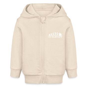 Evolution to Drummer Silhouette March - Baby Organic Kapuzenjacke Baby Connector von Stanley/Stella - Natur - Vorne