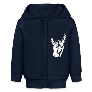Heavy Metal Hard Rock Musique Cors Geste Logo - Veste à capuche bébé bio Stanley/Stella - bleu marine - Devant