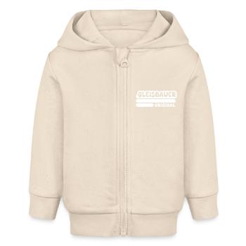 Gleisbauer als Beruf - Baby Organic Kapuzenjacke Baby Connector von Stanley/Stella - Natur - Vorne