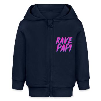 Rave Dad Techno House Electro Festival Hardstyle - Veste à capuche bébé bio Stanley/Stella - bleu marine - Devant